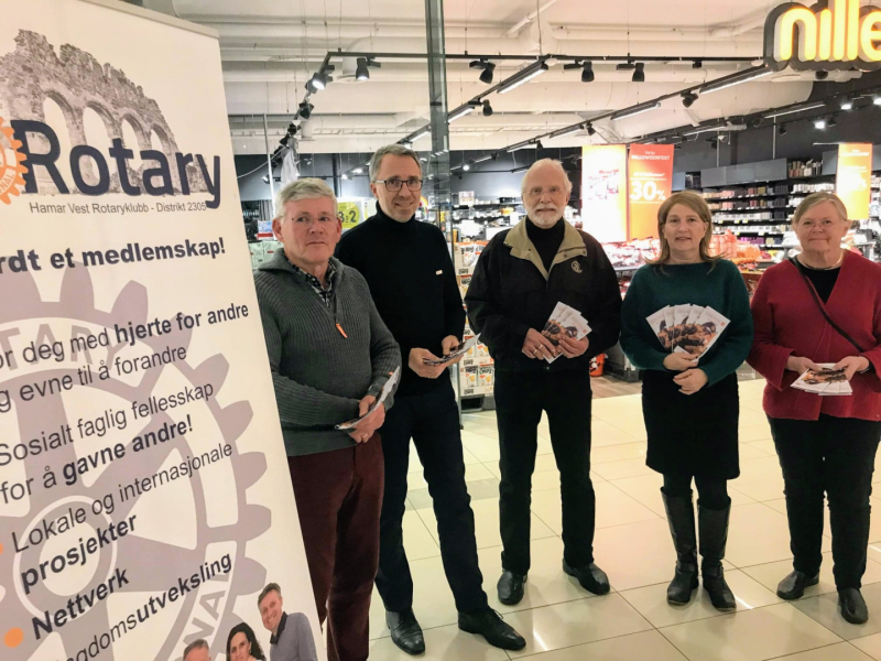 Hamar Vest Rotaryklubb og Sandefjord Rotaryklubb markerte poliodagen  i hver sin by