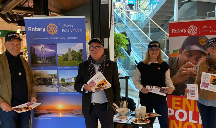 Vi er stolte av Ulstein og Maridalen Rotaryklubber og alle som har bidratt på Poliodagen